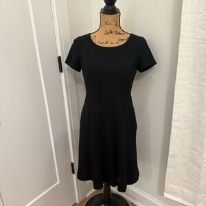 Talbots Black Textured Mini Dress